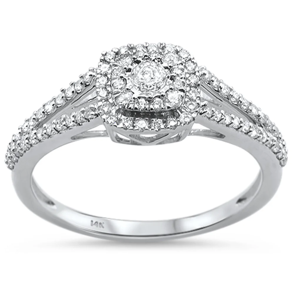 <span>DIAMOND CLOSEOUT! </span>.35ct 14KT White Gold Square Diamond Ring Size 6.5