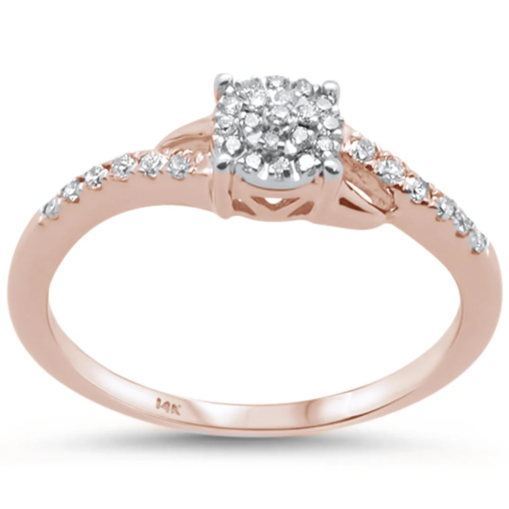 <span>DIAMOND CLOSEOUT! </span>.16ct 14KT Rose Gold Diamond Engagement Ring Size 6.5