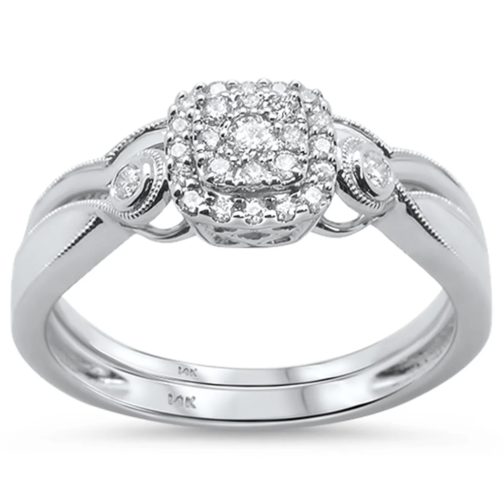 <span>DIAMOND CLOSEOUT! </span> .20ct 14KT White Gold Diamond Engagement Ring Size 6.5
