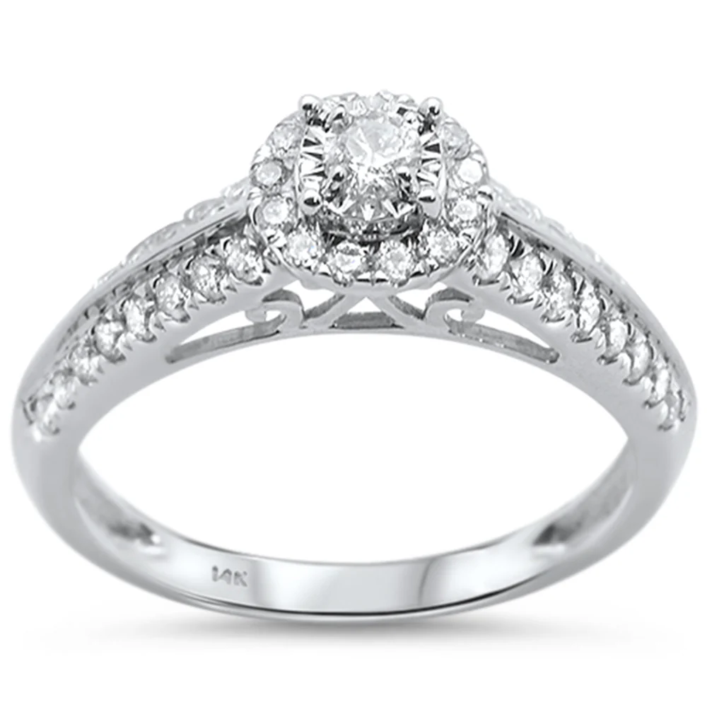 <span>DIAMOND CLOSEOUT! </span> .51ct 14KT White Gold Diamond Engagement Ring Size 6.5