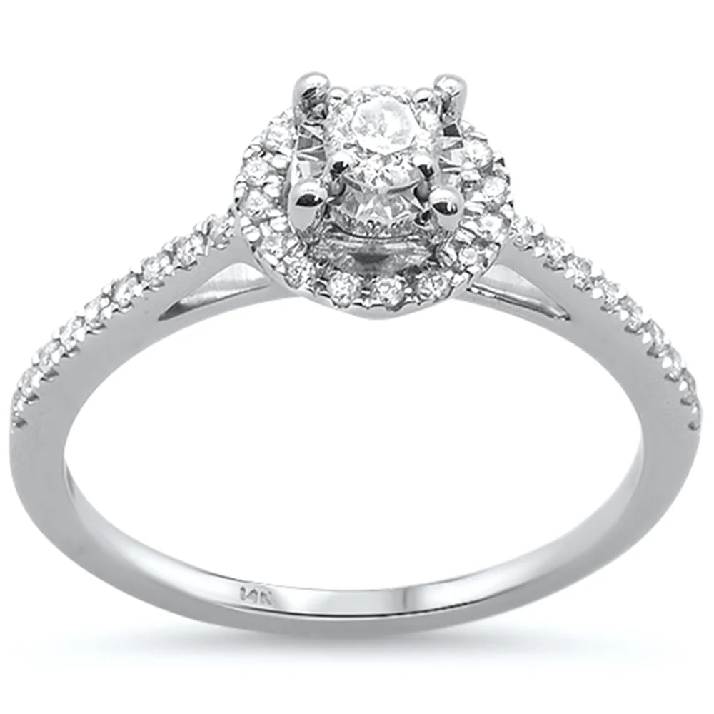 <span style="color:purple">SPECIAL!</span> .30ct 14K White Gold Diamond Engagement Ring Size 6.5
