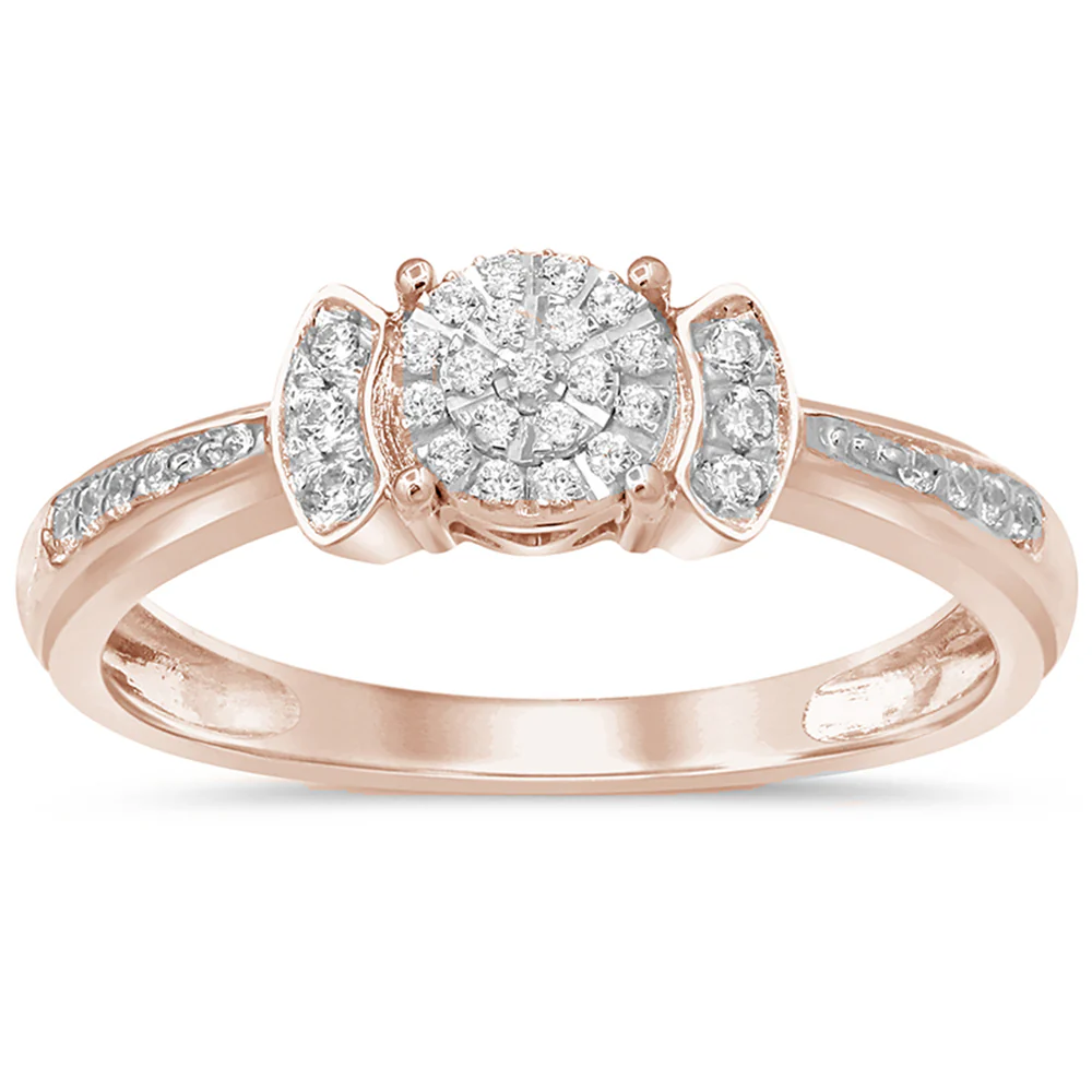 <span>DIAMOND CLOSEOUT! </span>.17ct 14KT Rose Gold Diamond Engagement Ring Size 6.5