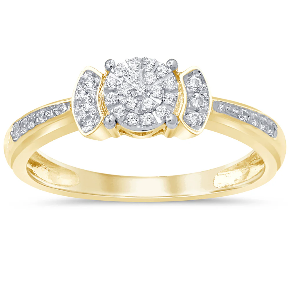 <span>DIAMOND CLOSEOUT! </span>.16ct 14KT Yellow Gold Round Diamond Solitaire Ring Size 6.5
