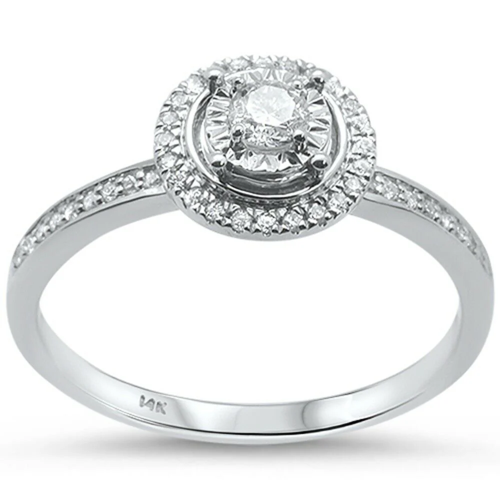 <span>DIAMOND CLOSEOUT! </span>.25ct 14KT White Gold Round Diamond Engagement Ring Size 6.5