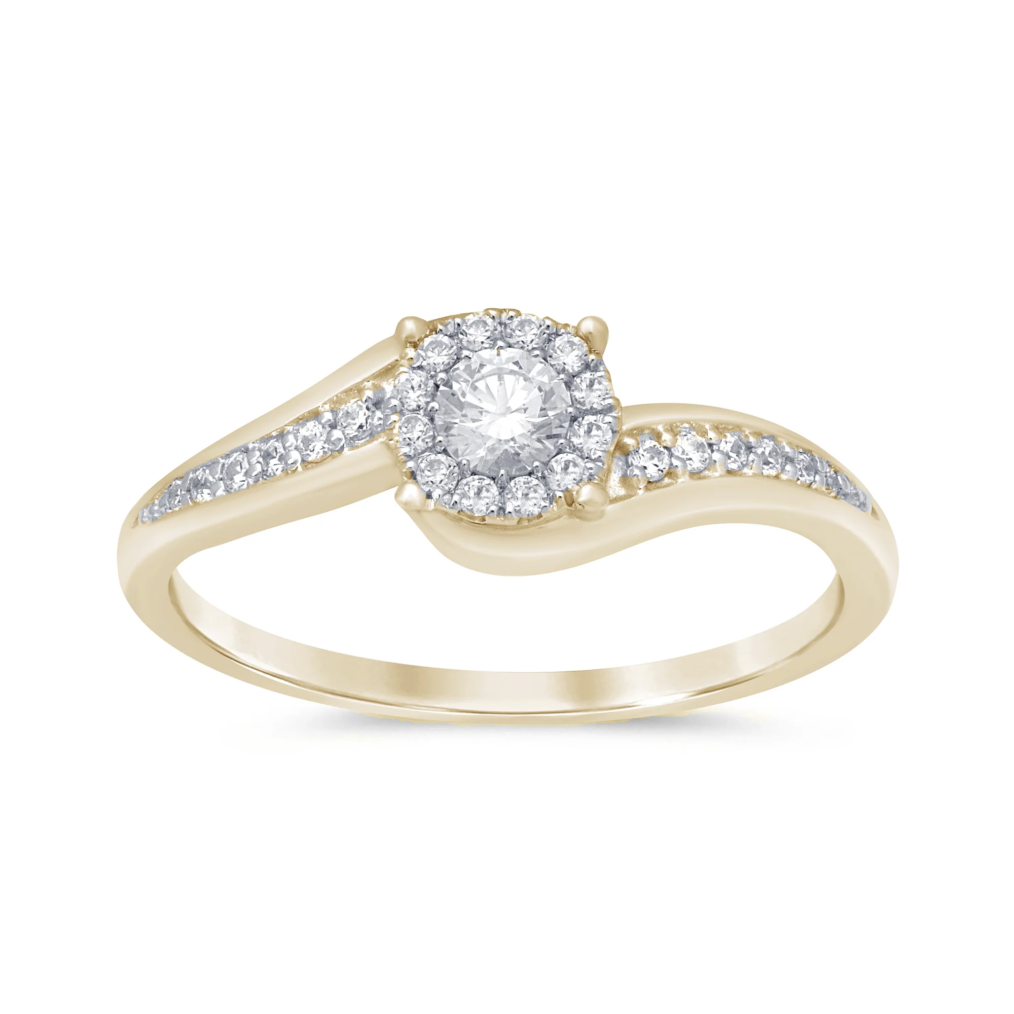 <span>DIAMOND CLOSEOUT! </span>.17ct 14KT Yellow Gold Round Diamond Solitaire Cluster Ring Size 6.5