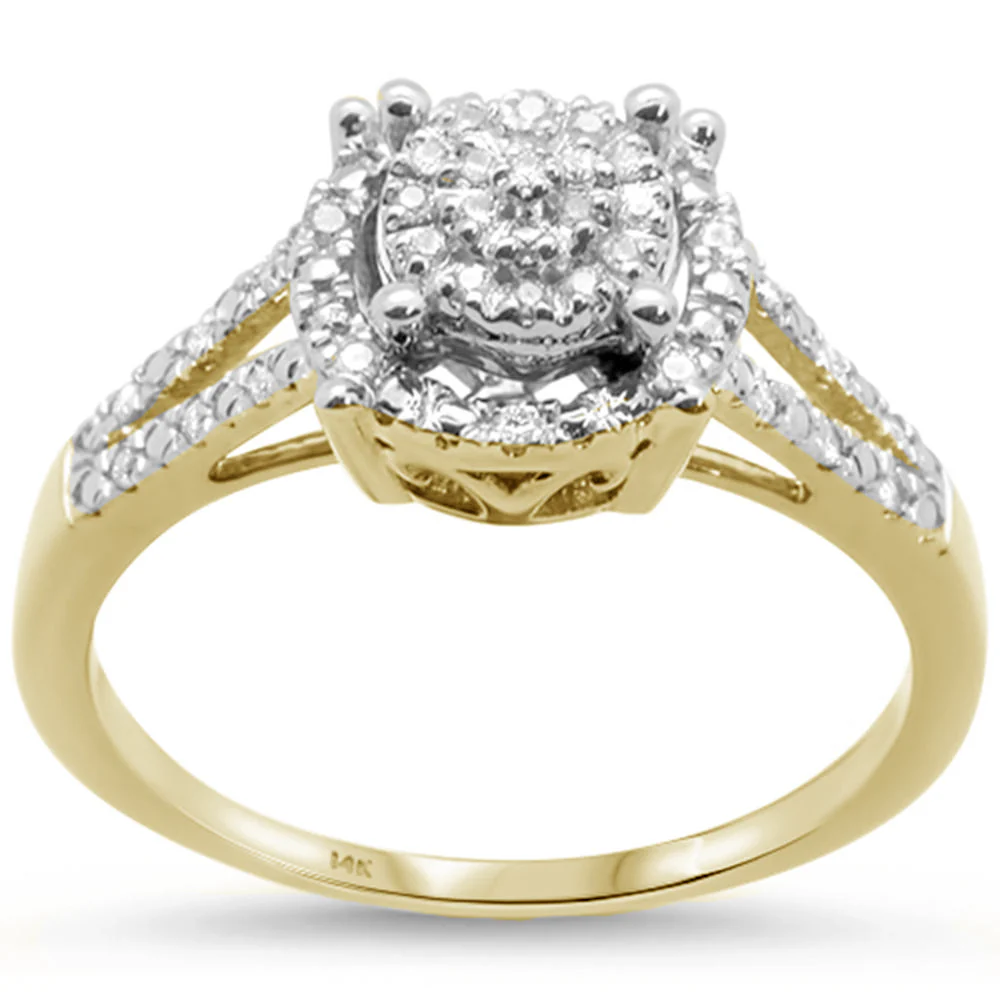 <span>DIAMOND CLOSEOUT! </span> .13ct 14KT Two Tone Gold Diamond Engagement Ring Ring Size 6.5