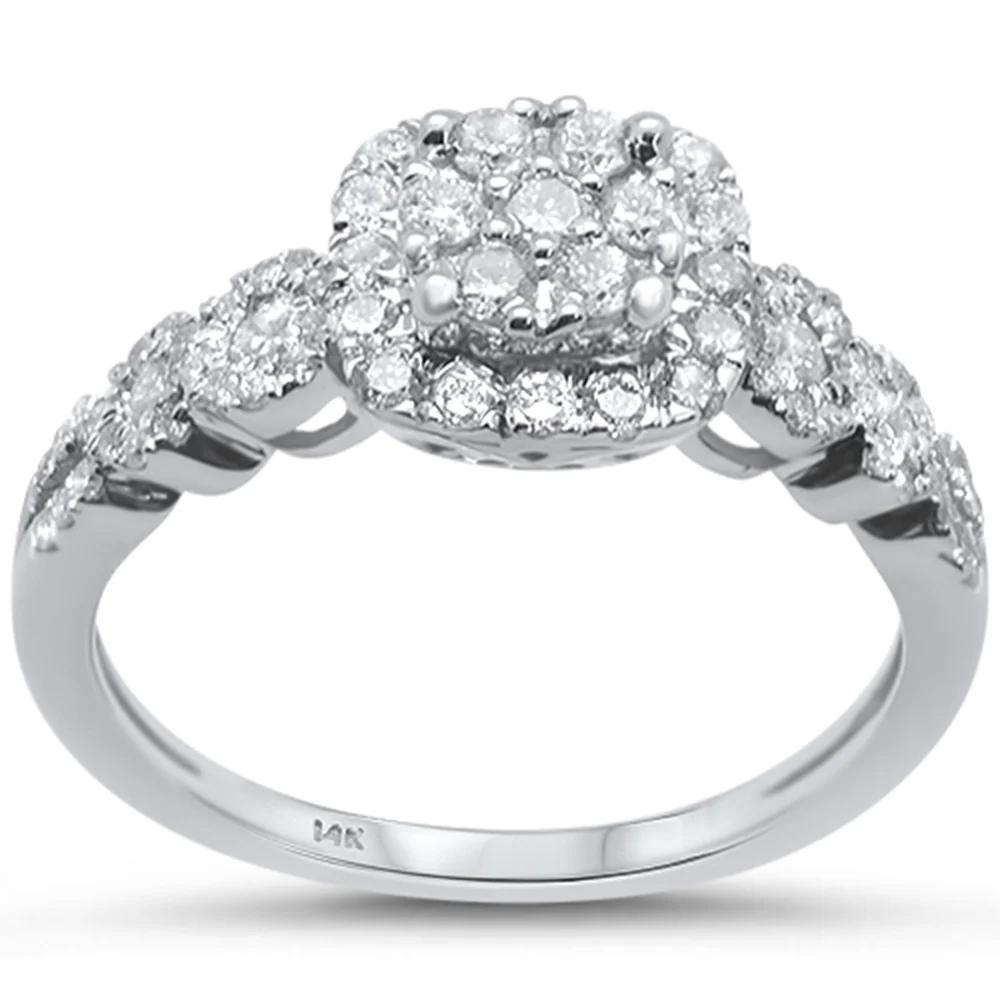 <span style="color:purple">SPECIAL!</span>.62ct 14k White gold Square Shaped Diamond Engagement Ring Size 6.5