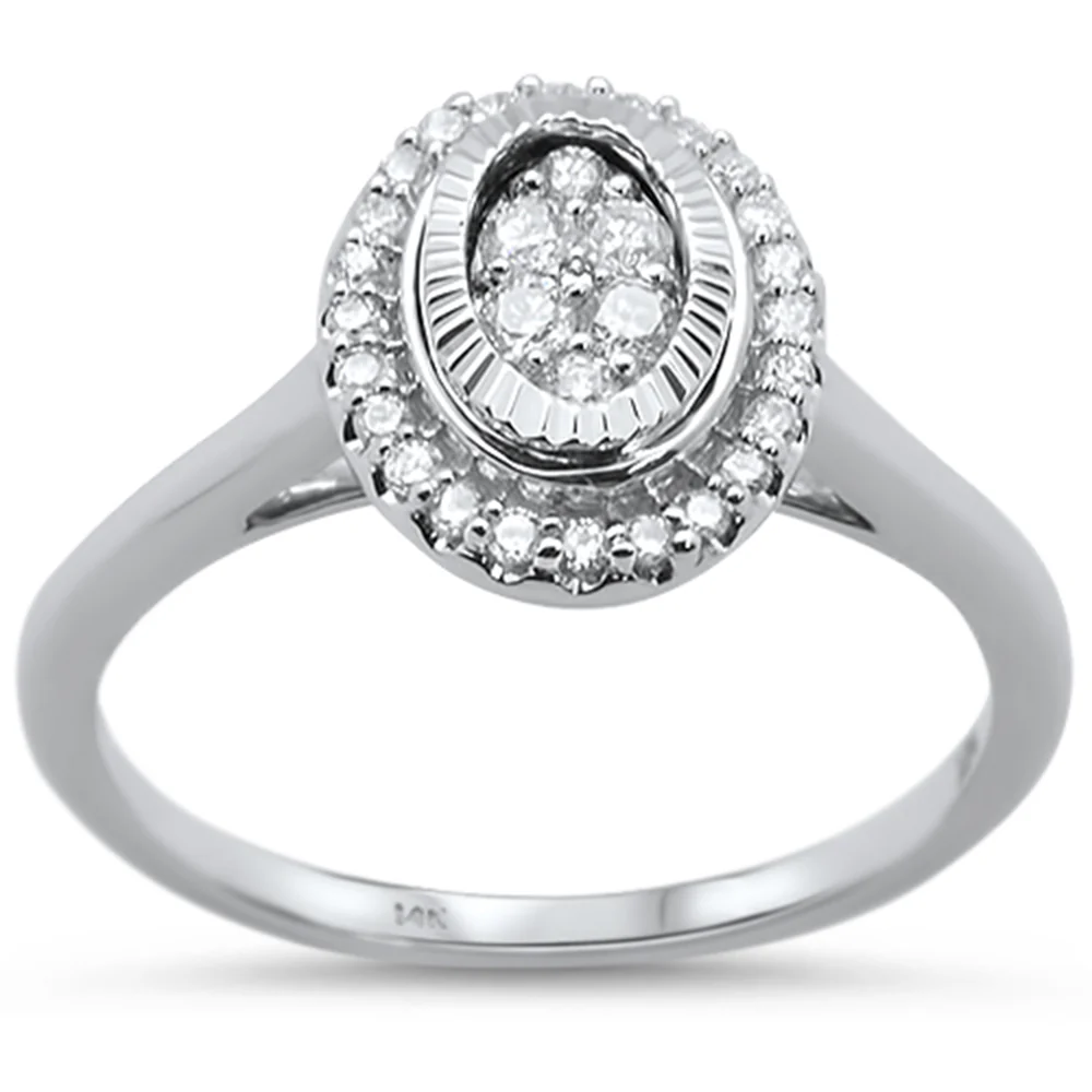 <span>DIAMOND CLOSEOUT! </span>.26cts 14k White gold Oval Shaped Diamond Solitaire Engagement Ring