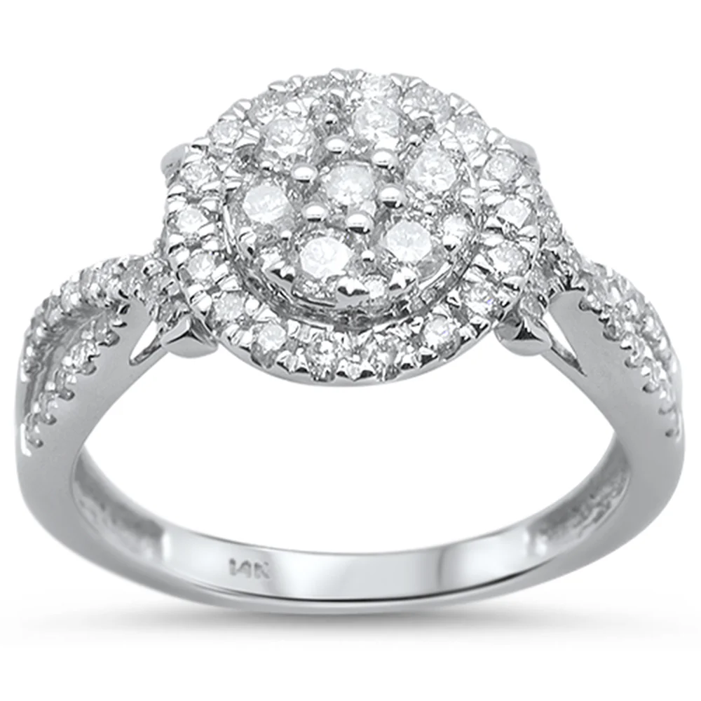 <span>DIAMOND CLOSEOUT! </span>.79cts 14k White gold Round Diamond Engagement Ring Size 6.5