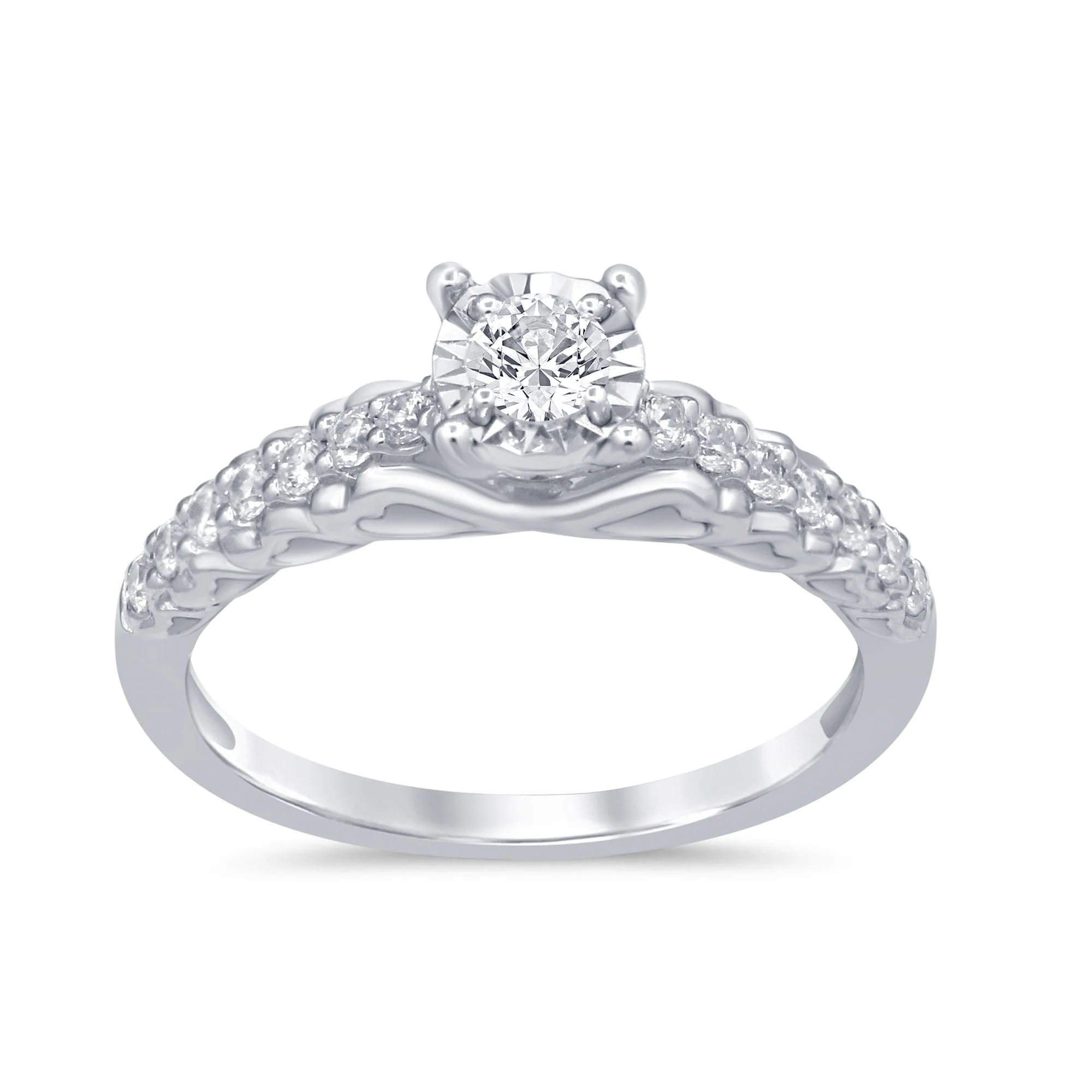 <span>DIAMOND CLOSEOUT! </span>.41cts 14k White gold Diamond Engagement Promise Ring Size 6.5
