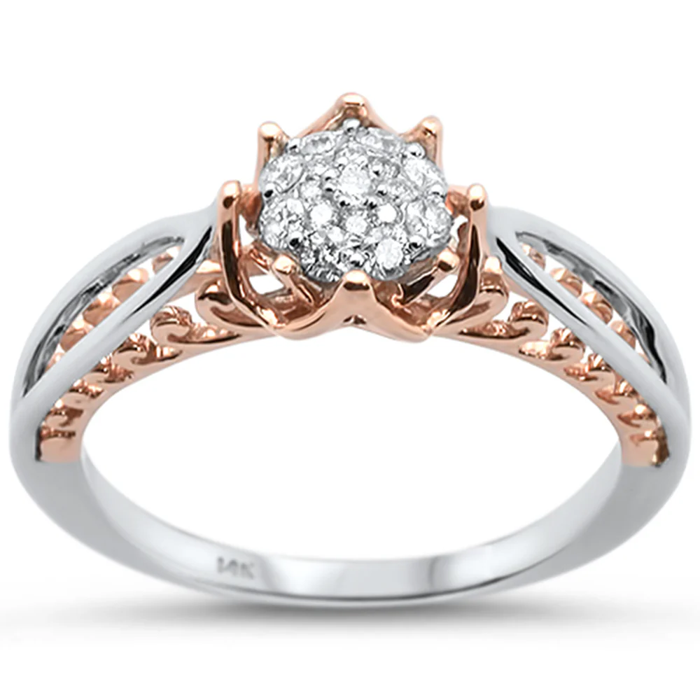 <span>DIAMOND CLOSEOUT! </span>.21ct 14k Two Tone Diamond Engagement Ring Size 6.5