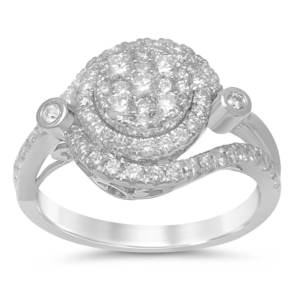 <span>DIAMOND CLOSEOUT! </span>1.02ct 10kt White Gold Round Diamond Engagement Wedding Ring Size 6.5