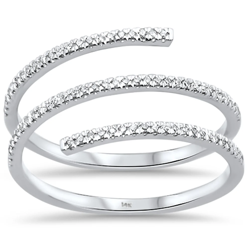 <span>DIAMOND CLOSEOUT! </span>.13ct 14kt White Gold Diamond Wraparound Trendy Ring Size 6.5