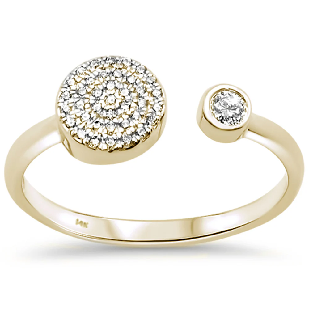 <span>DIAMOND CLOSEOUT! </span>.12ct 14kt Yellow Gold Trendy Open Diamond Ring Size 6.5