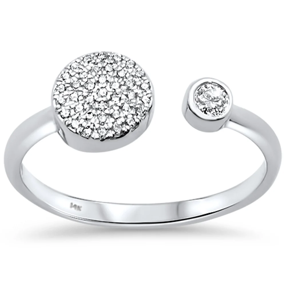 <span>DIAMOND CLOSEOUT! </span>.12ct 14kt White Gold Trendy Open Diamond Ring Size 6.5