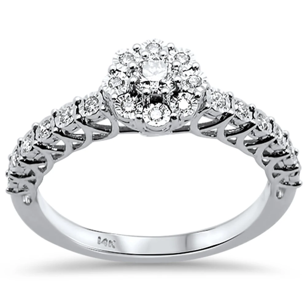 <span style="color:purple">SPECIAL!</span>.33ct 14kt White Gold Round Diamond Engagement Ring Size 6.5