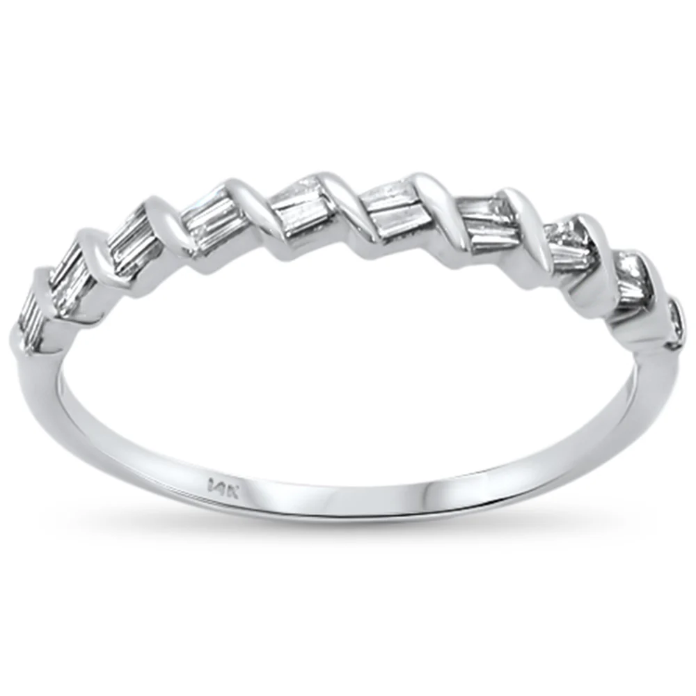 <span>DIAMOND CLOSEOUT! </span>.18ct 14k White Gold Diamond Anniversary Stackable Wedding Band Size 6.5