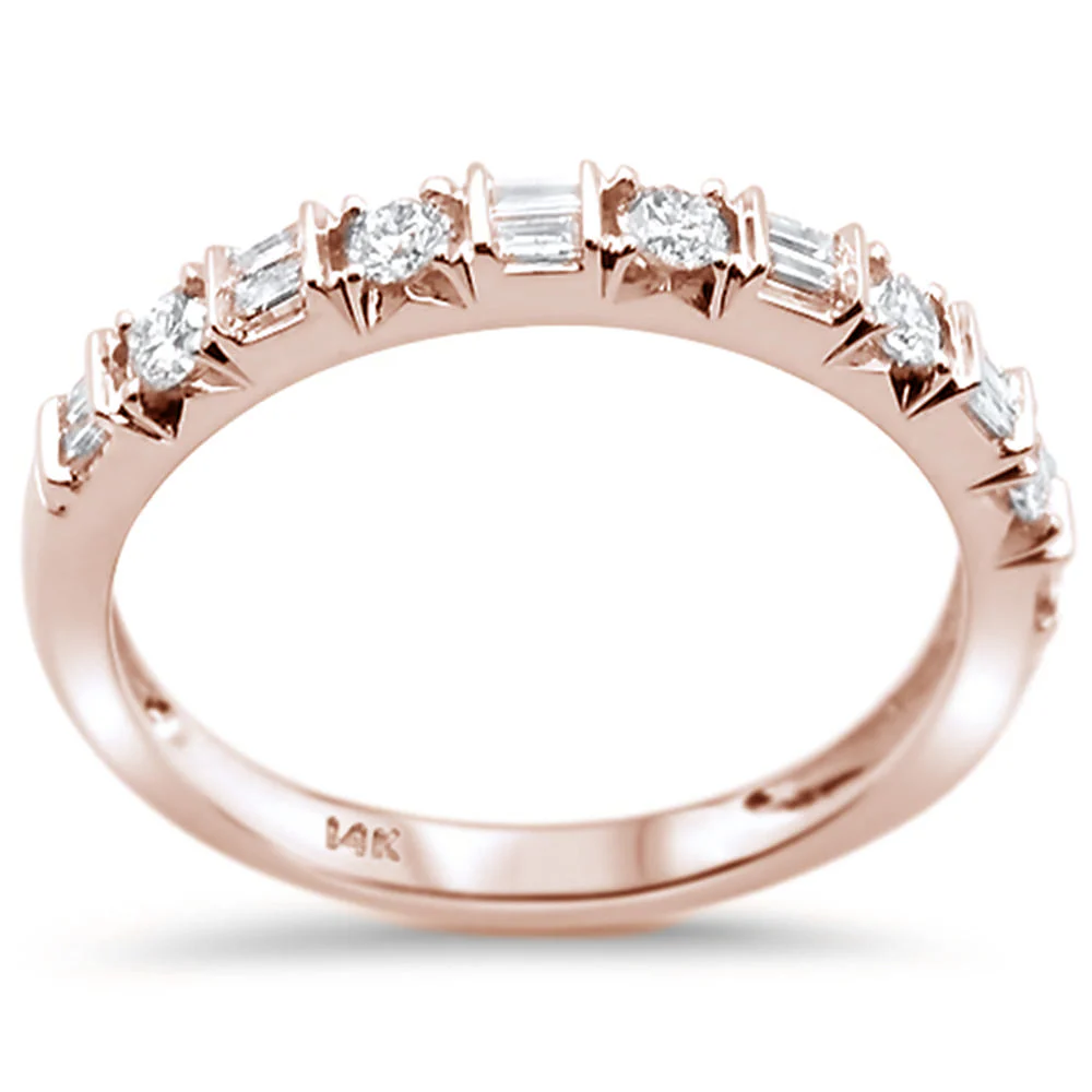 <span>DIAMOND CLOSEOUT! </span>.33ct 14k Rose Gold Diamond Wedding Anniversary Band Ring Size 6.5