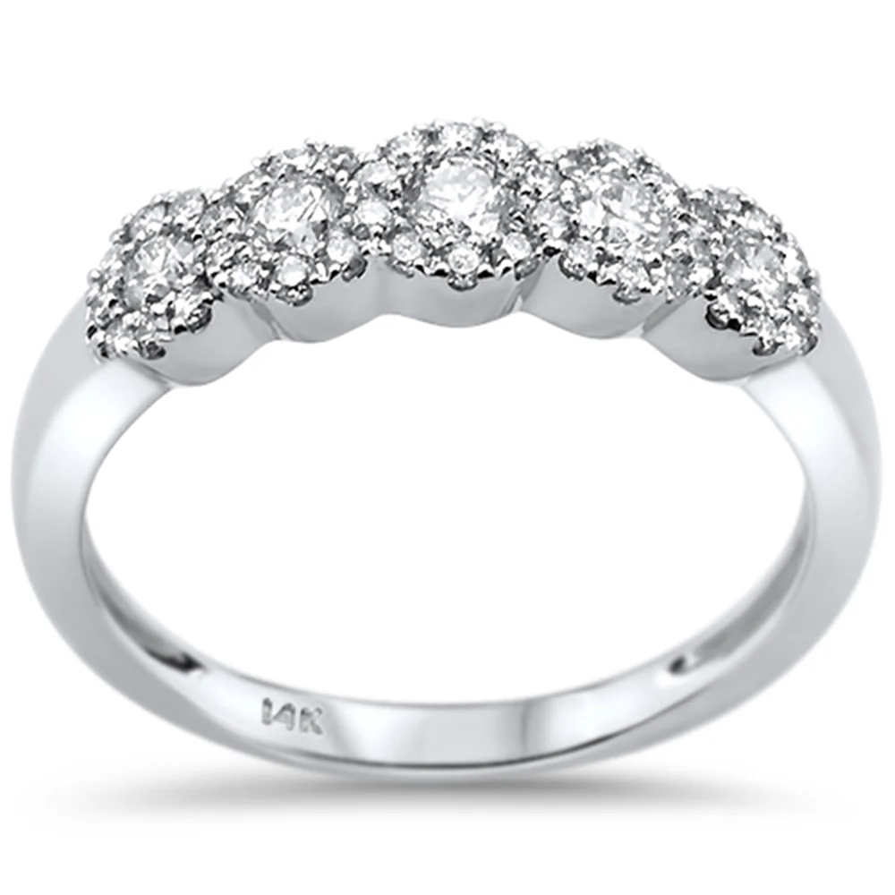 <span>DIAMOND CLOSEOUT! </span> .49ct 14k White Gold Wedding Anniversary Diamond Band Ring Size 6.5