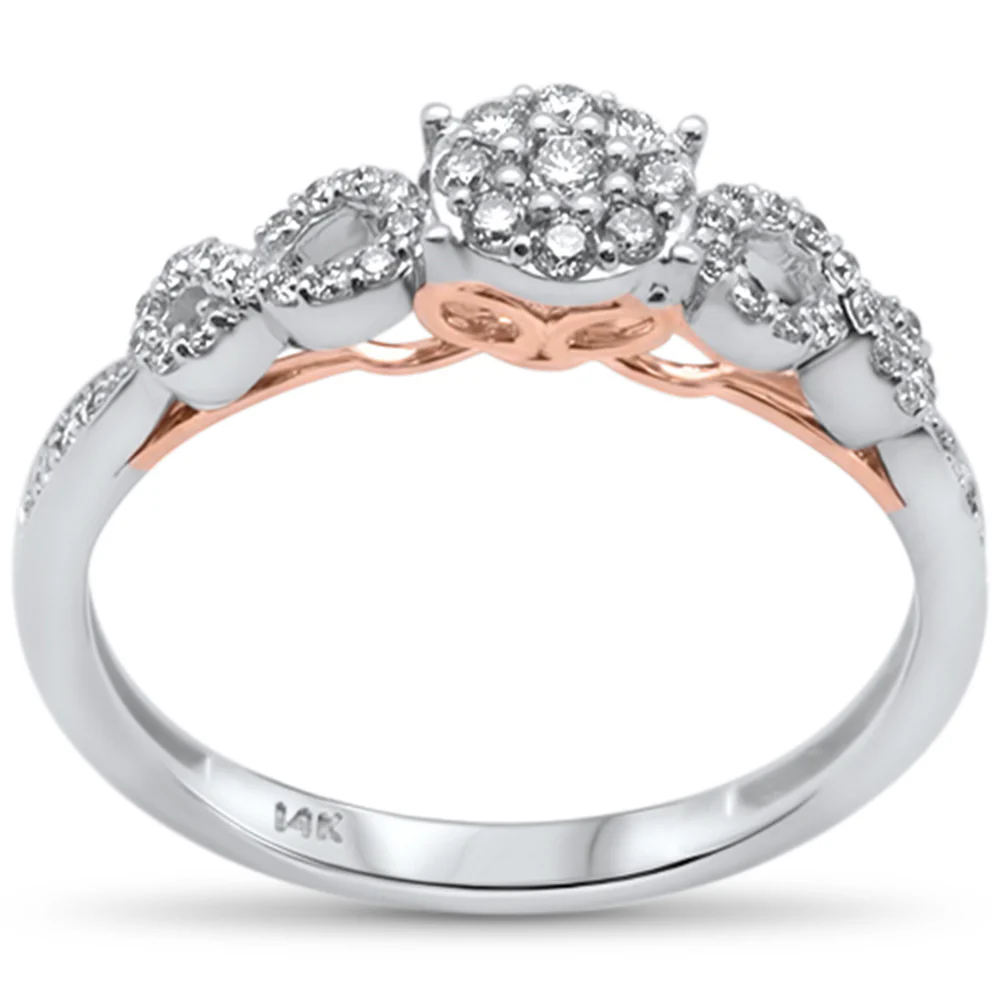 <span>DIAMOND CLOSEOUT! </span>.25ct 14k Two Tone Gold Round Diamond Engagement Ring Size 6.5