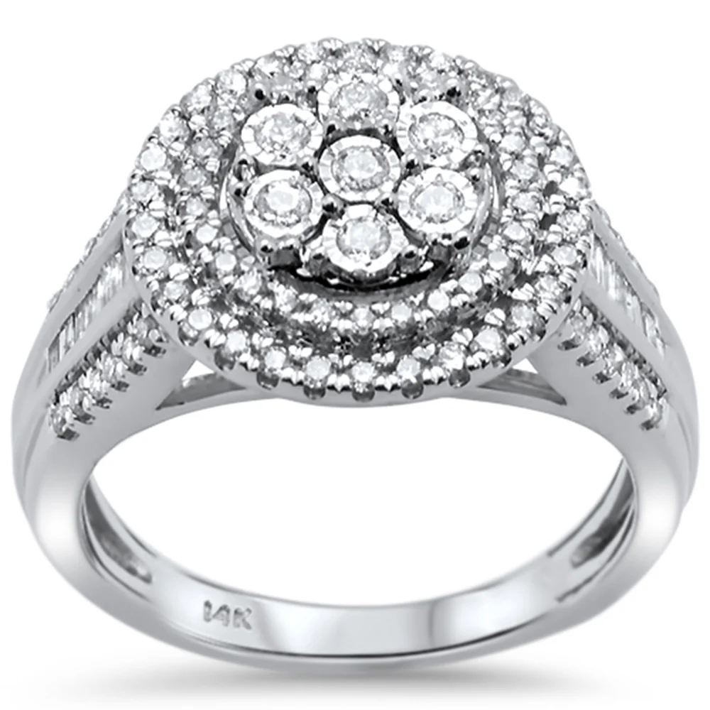 <span>DIAMOND CLOSEOUT! </span>.74ct 14k White Gold Round Diamond Engagement Ring Size 6.5