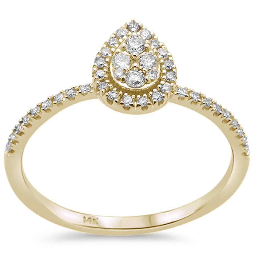 <span>DIAMOND CLOSEOUT! </span>.25CT G SI 14KT Yellow Gold Diamond Pear Shape Solitaire Style Ring Size 6.5