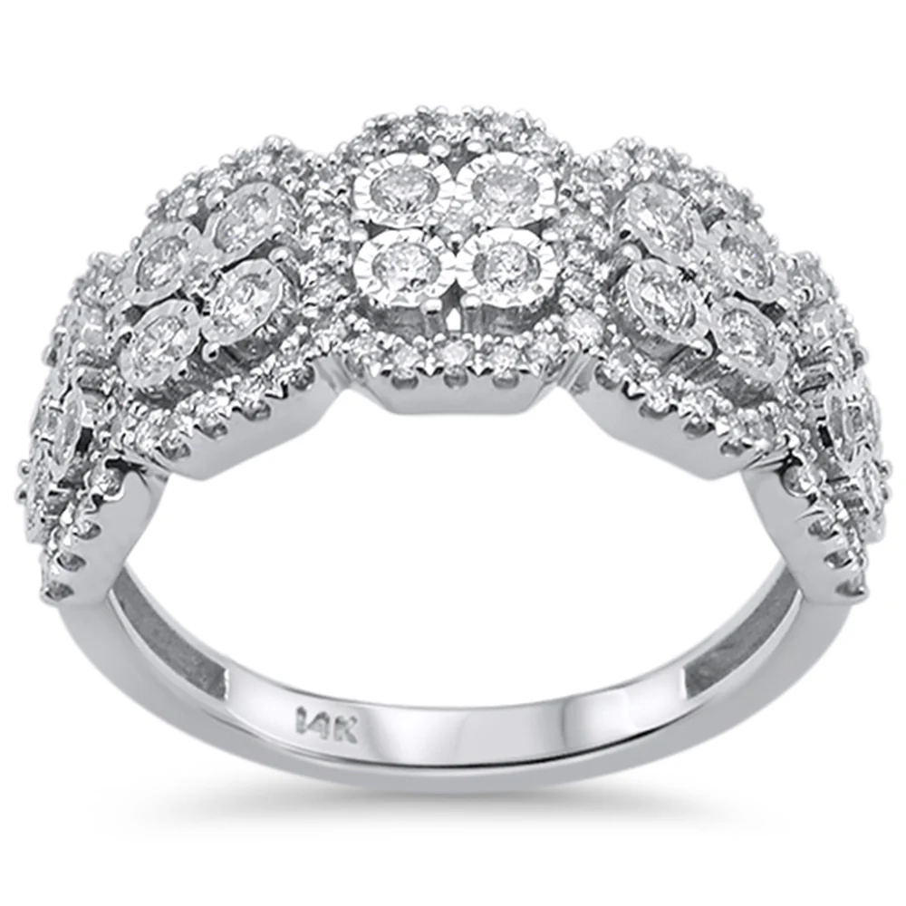 <span>DIAMOND CLOSEOUT! </span> .73ct 14k White Gold Diamond Anniversary Fashion Ring Band Size 6.5