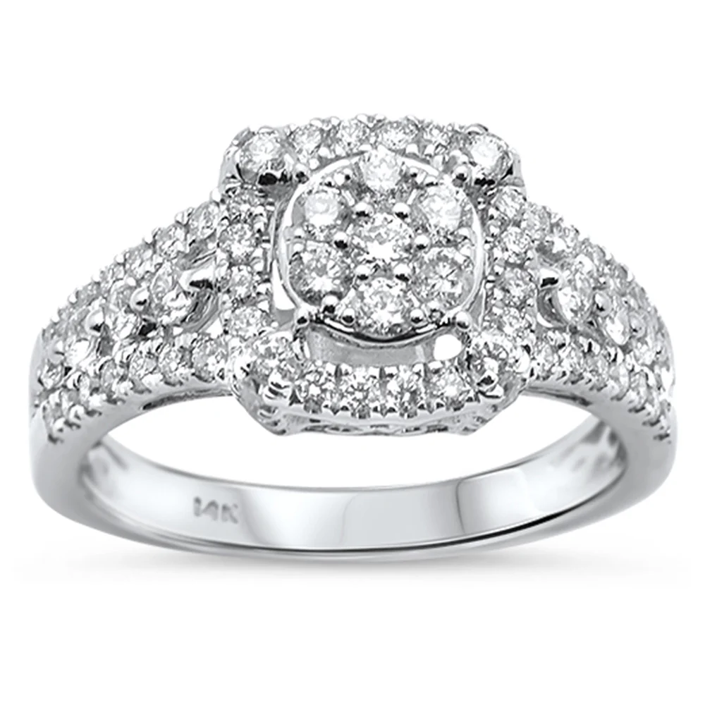 <span>DIAMOND CLOSEOUT! </span>.92ct 14k White Gold Diamond Engagement Ring Size 6.5