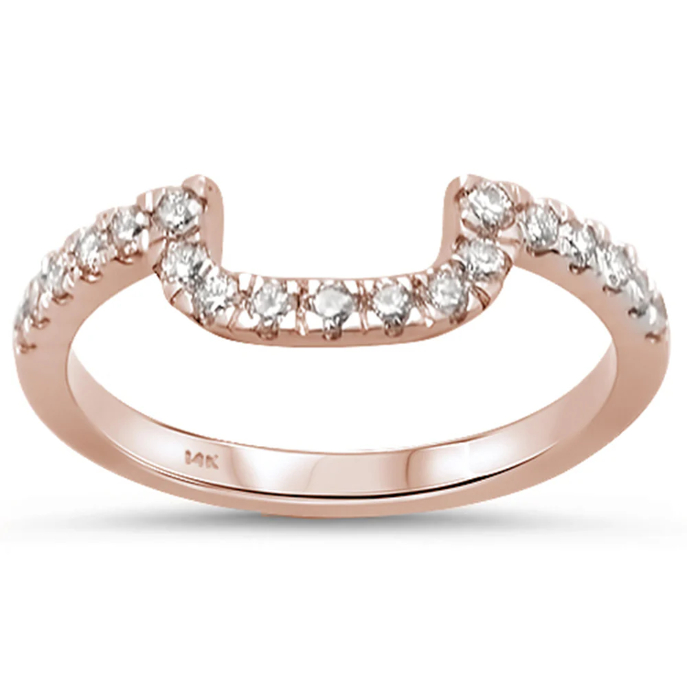 <span>DIAMOND CLOSEOUT! </span> .32ct 14K Rose Gold Diamond Accent Wedding Band Size 6.5