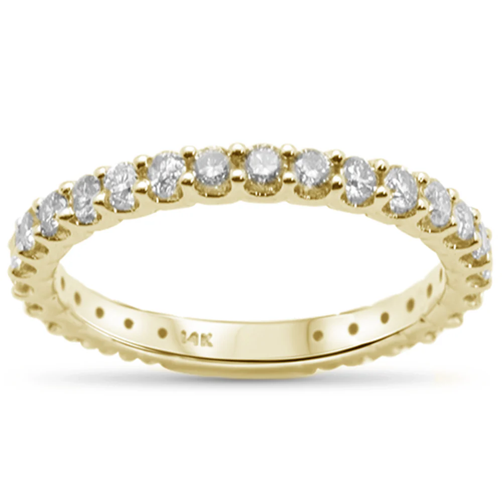 <span>DIAMOND CLOSEOUT! </span> .79ct 14K Yellow Gold Diamond Eternity Wedding Band Ring Size 6.5