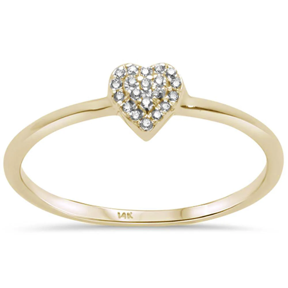 <span>DIAMOND CLOSEOUT! </span>.03ct G SI 14K Yellow Gold Diamond Trendy Heart Ring Size 6.5