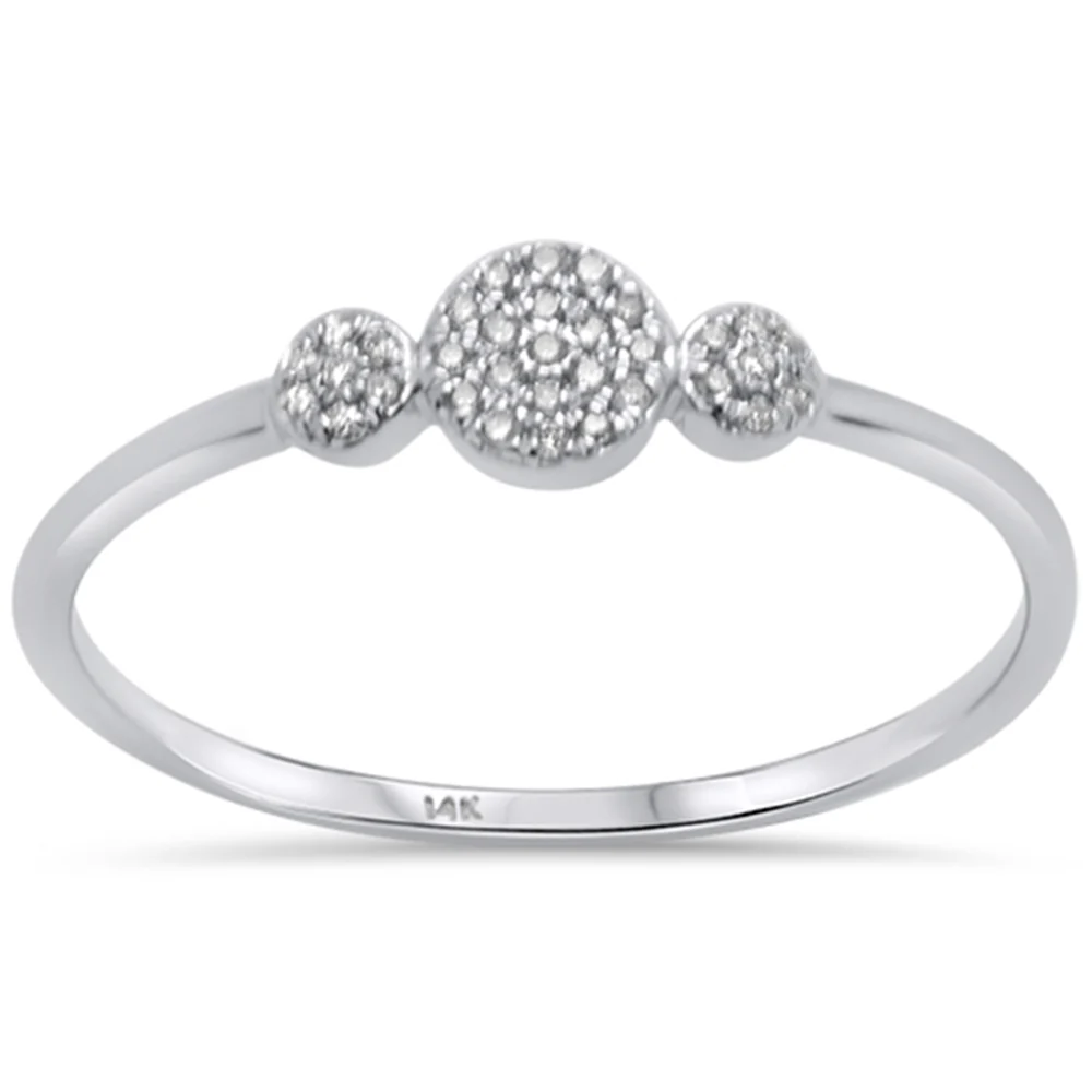 <span>DIAMOND CLOSEOUT! </span>.05ct 14KT White Gold Three Stone Diamond Ring Size 6.5