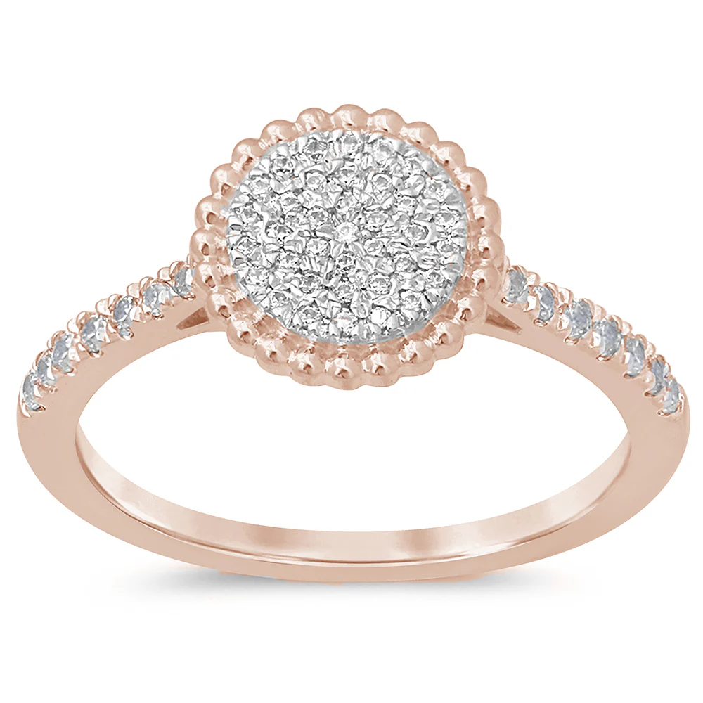 <span>DIAMOND CLOSEOUT! </span>.25ct 10K Rose Gold Diamond Round Engagement Ring Size 6.5