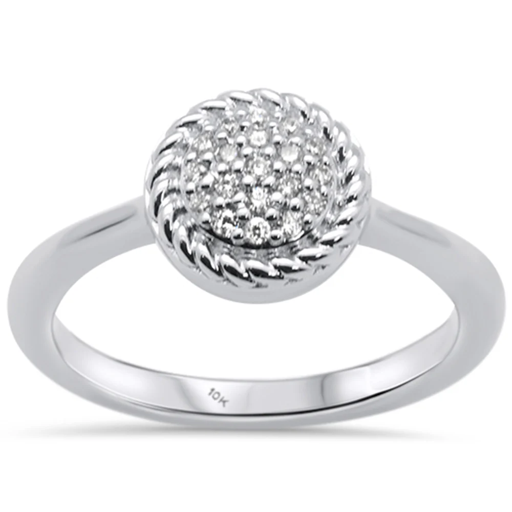 <span>DIAMOND CLOSEOUT! </span>.12ct 10K White Gold Round Diamond Round Engagement Ring Size 6.5