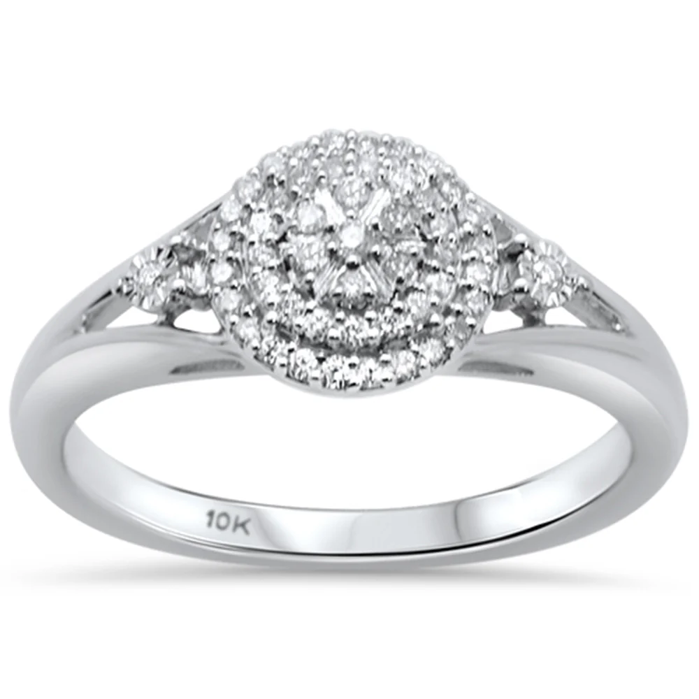 <span>DIAMOND CLOSEOUT! </span>.20ct G SI 10K White Gold Diamond Engagement Ring Size 6.5