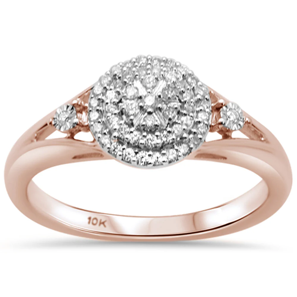 <span>DIAMOND CLOSEOUT! </span>.20ct G SI 10K Rose Gold Diamond Engagement Ring Size 6.5