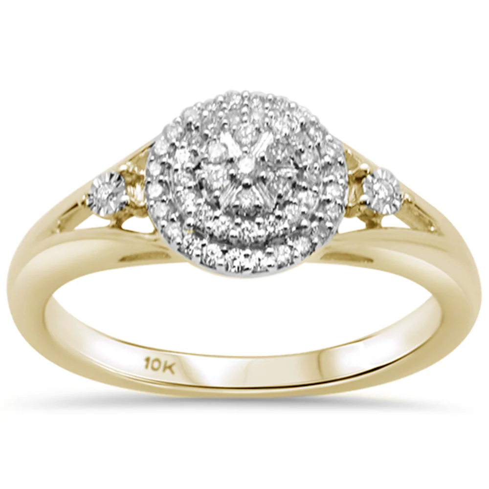 <span>DIAMOND CLOSEOUT! </span>.20ct G SI 10K Yellow Gold Diamond Engagement Ring Size 6.5