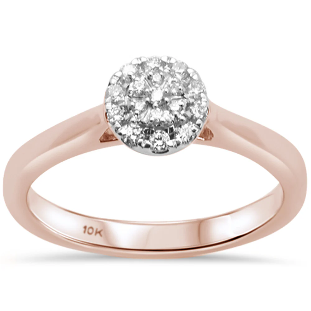 <span>DIAMOND CLOSEOUT! </span>.15ct G SI 10K Rose Gold Round Diamond Engagement Promise Ring Size 6.5