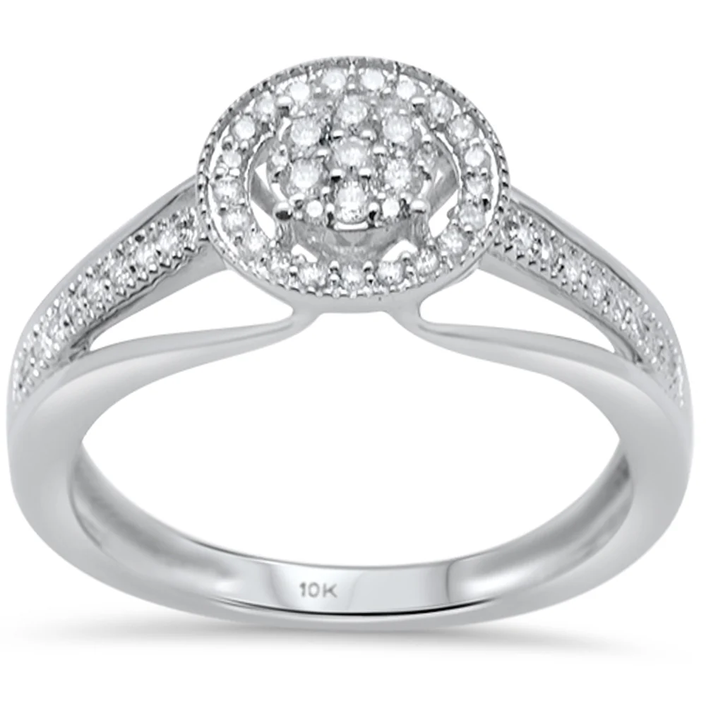 <span>DIAMOND CLOSEOUT! </span>.25ct F SI 10K White Gold Round Diamond Engagement Ring Size 6.5