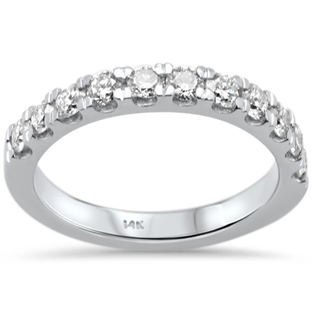 <span>DIAMOND CLOSEOUT! </span> .77ct G SI 14K White Gold Diamond Wedding Band Ring Size 6.5