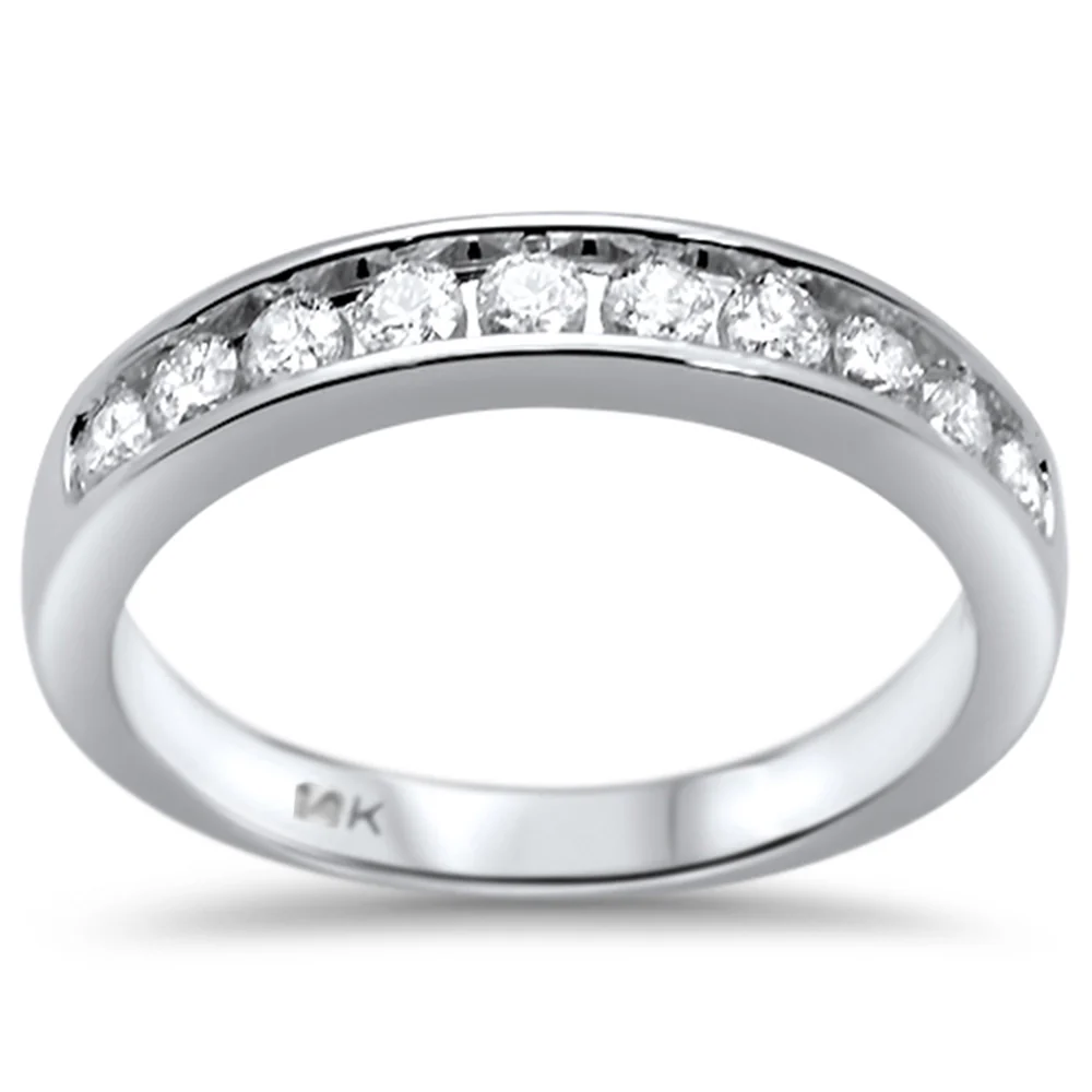 <span>DIAMOND CLOSEOUT! </span>.73ct G SI 14K White Gold Diamond Men's Ring Size 10