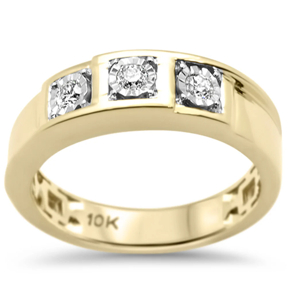 <span>DIAMOND CLOSEOUT! </span> .23ct G SI 10K Yellow Gold Men's Diamond Ring Size 10