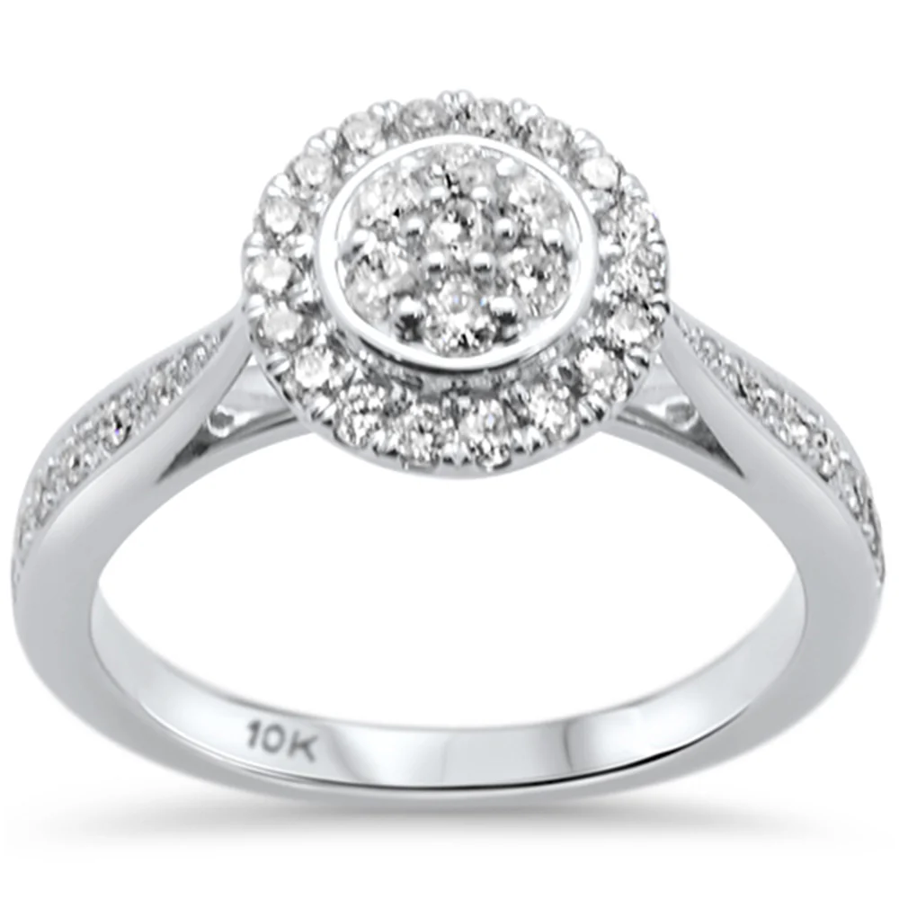 <span>DIAMOND CLOSEOUT! </span>.49ct G SI 10K White Gold Round Diamond Engagement Ring Size 6.5