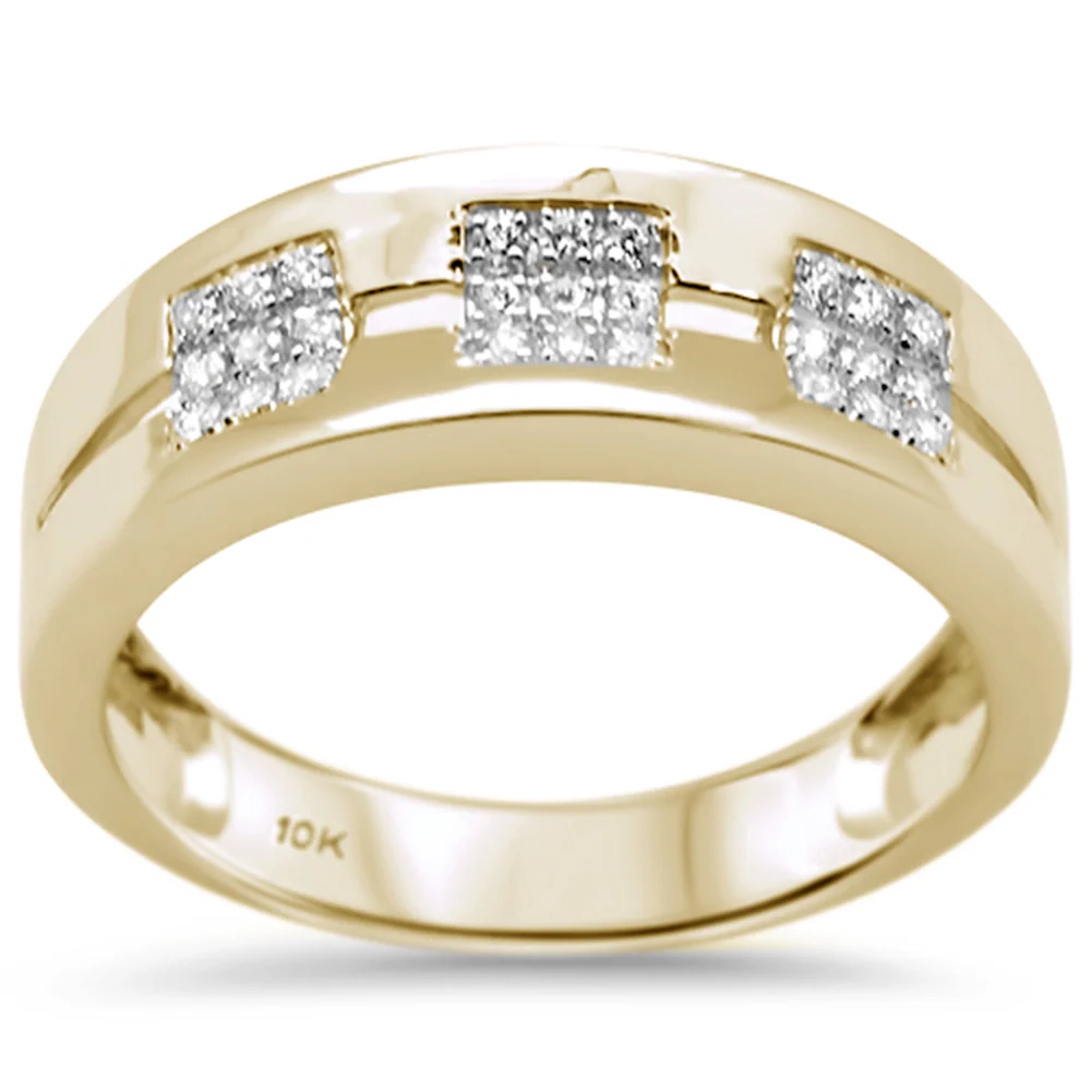 <span>DIAMOND CLOSEOUT! </span>.23CT G SI 10K Yellow Gold Diamond Men's Band Ring Size 10