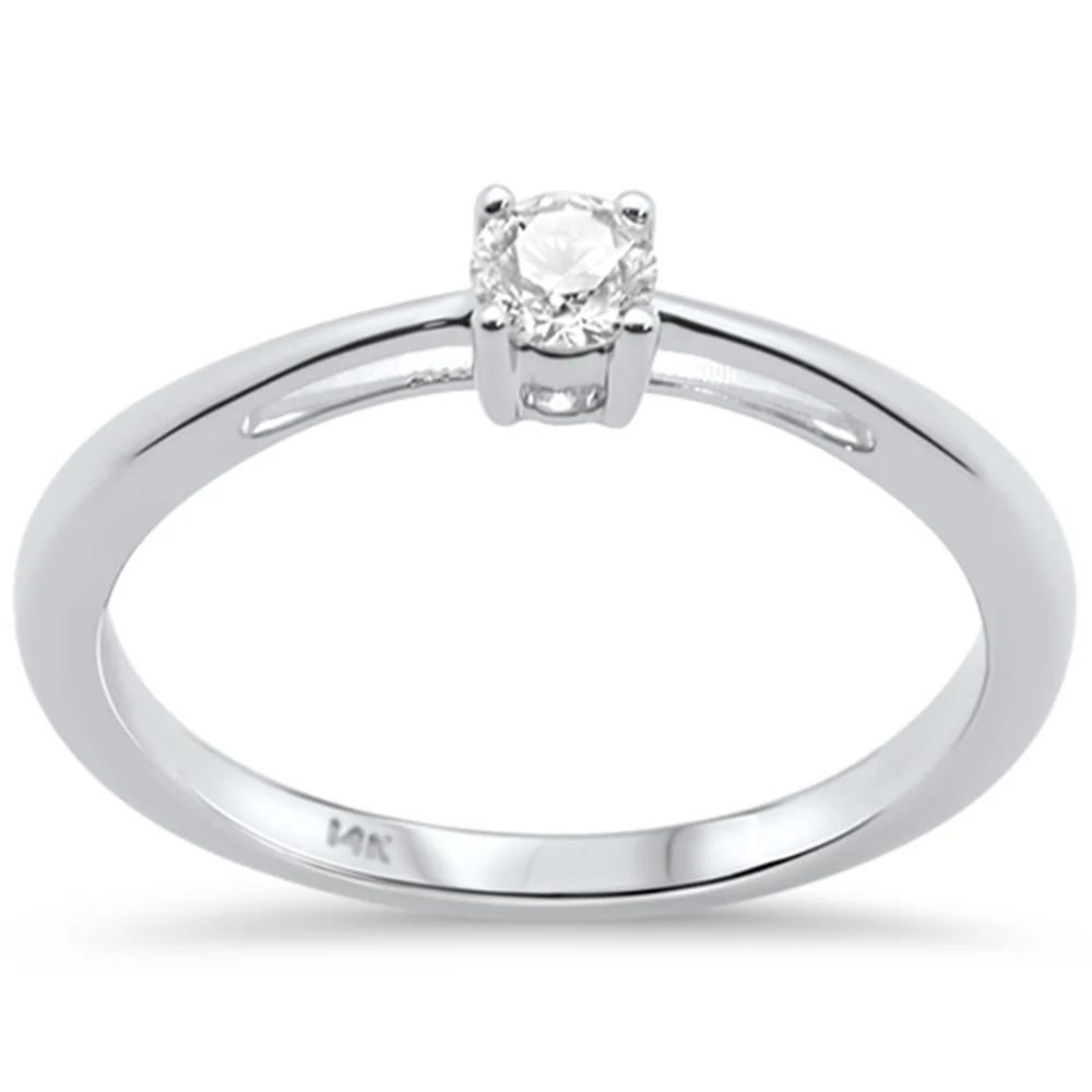 <span>DIAMOND CLOSEOUT! </span> .24ct G SI 14K White Gold Diamond Solitaire Ring Size 6.5