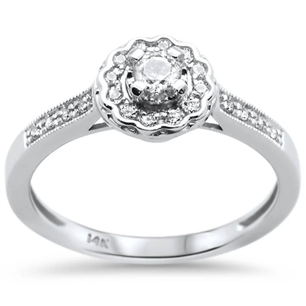 <span>DIAMOND CLOSEOUT! </span>.24ct G SI 14K White Gold Diamond Engagement Ring Size 6.5