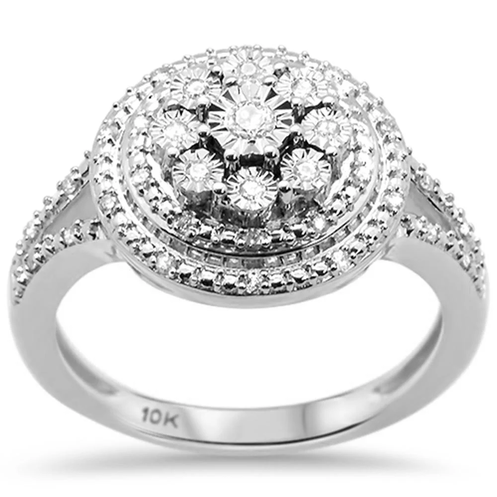 <span>DIAMOND CLOSEOUT! </span>.18ct G SI 10K White Gold Diamond Engagement Ring Size 6.5