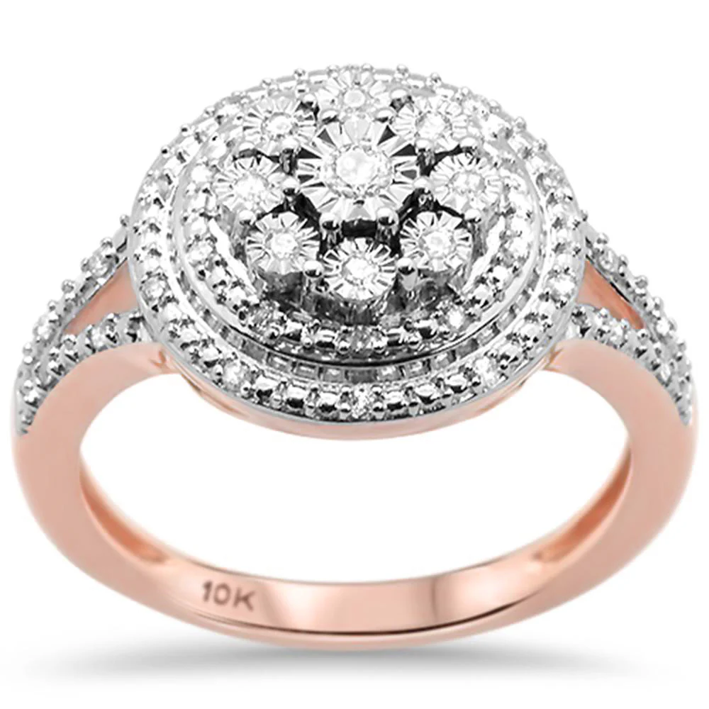 <span>DIAMOND CLOSEOUT! </span>.18ct G SI 10K Rose Gold Diamond Engagement Ring Size 6.5