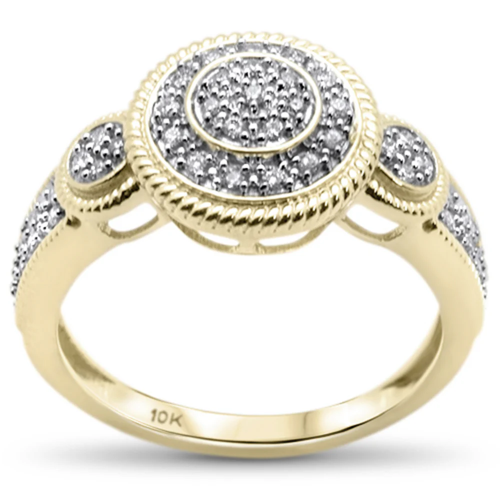 <span>DIAMOND CLOSEOUT! </span>.19CT G SI 10K Yellow Gold Diamond Ladies Three Stone Engagement Ring Size 6.5