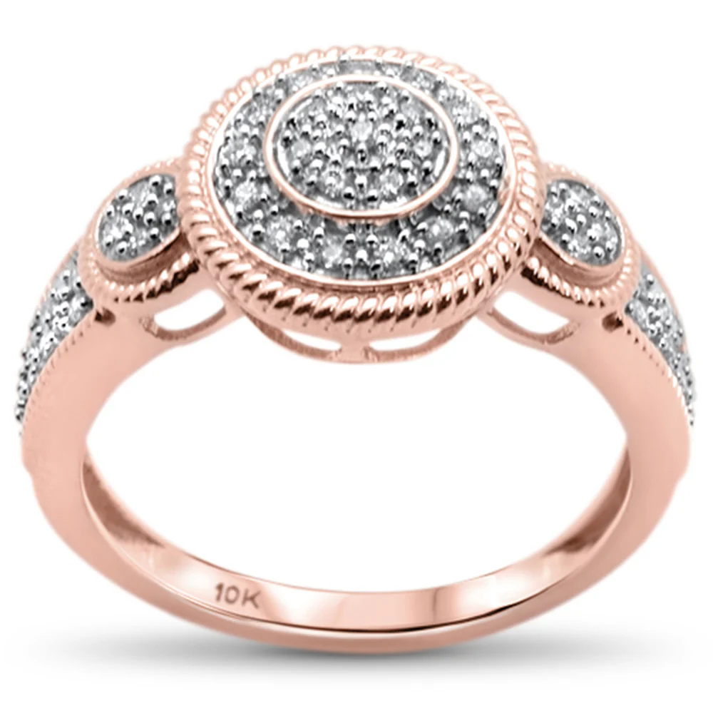 <span>DIAMOND CLOSEOUT! </span>.20CT G SI 10KT Rose Gold Diamond Ladies Three Stone Engagement Ring Size 6.5
